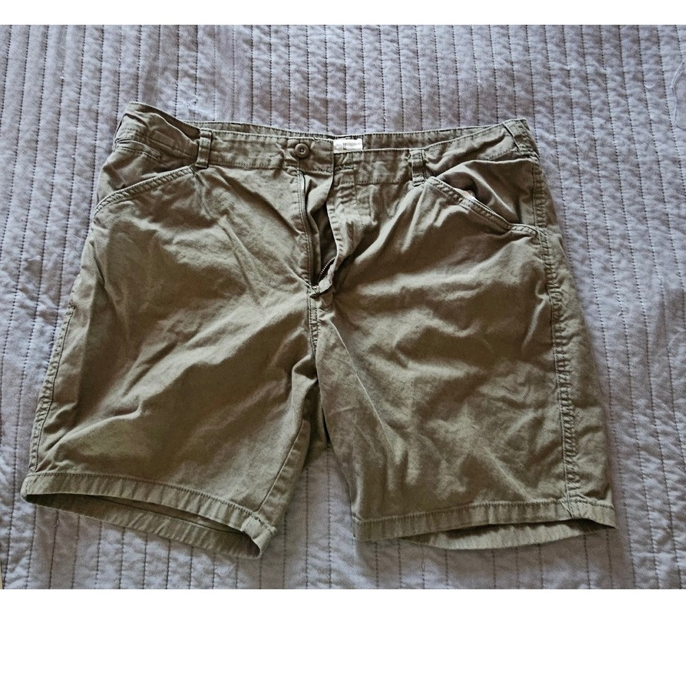 Mutual Weave Mens Olive Green Canvas Utility Shorts Size 40 Stretch Cotton